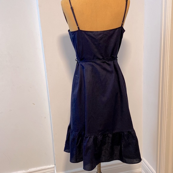 Gap Linen Wrap Ruffle Mini Dress Size M (NWOT) - Picture 3 of 5